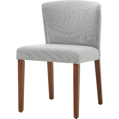 Albie Dining Chair in Gray Fabric & Wood Legs (Set of 2)